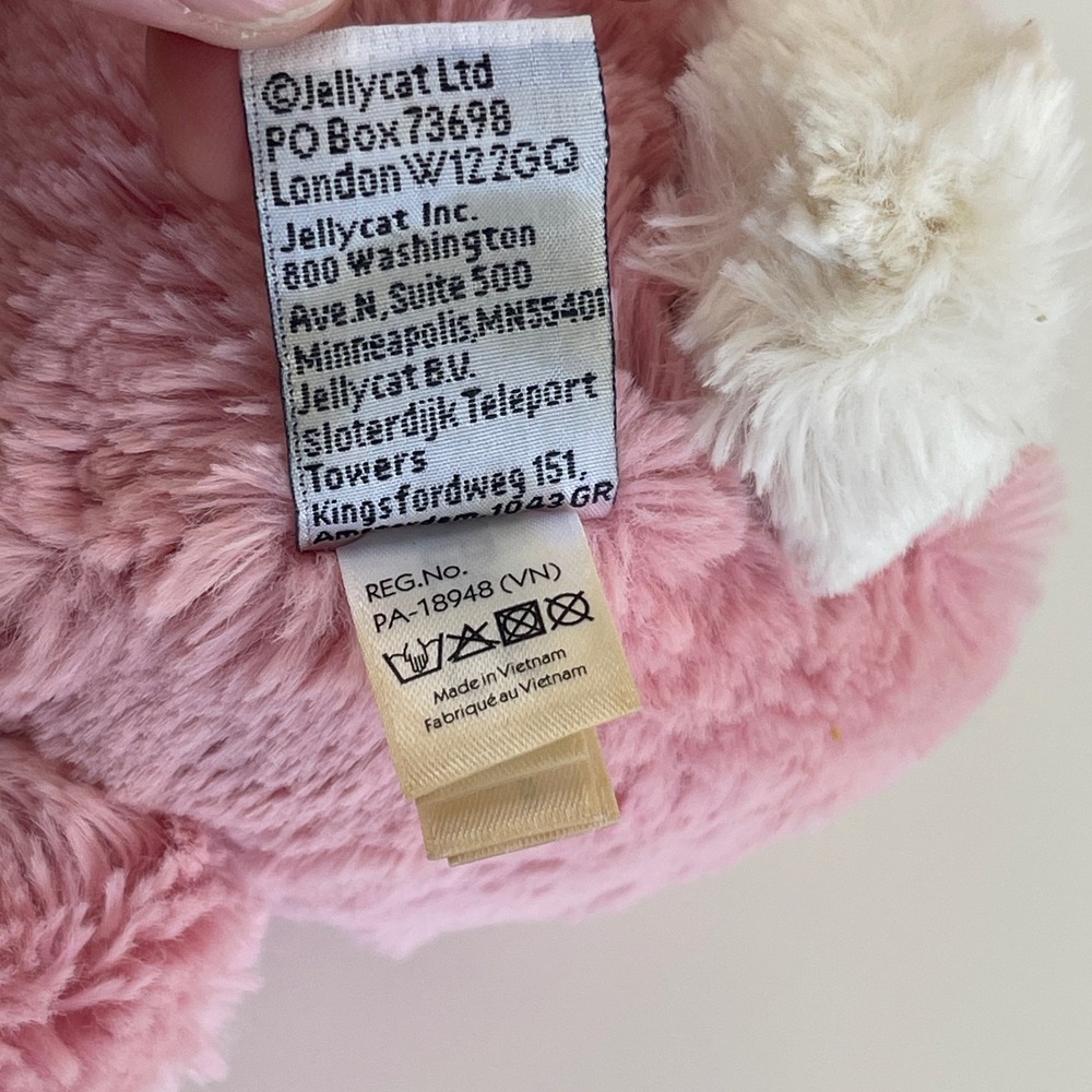 Jellycat Bashful Petal Bunny Pink w/ WHITE TAIL 12" Medium Plush Stuffed Animal - Picture 7 of 9